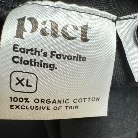 Pact Black Organic Cotton Knit Airplane Relaxed Button Front Blazer XL - Picture 4 of 5